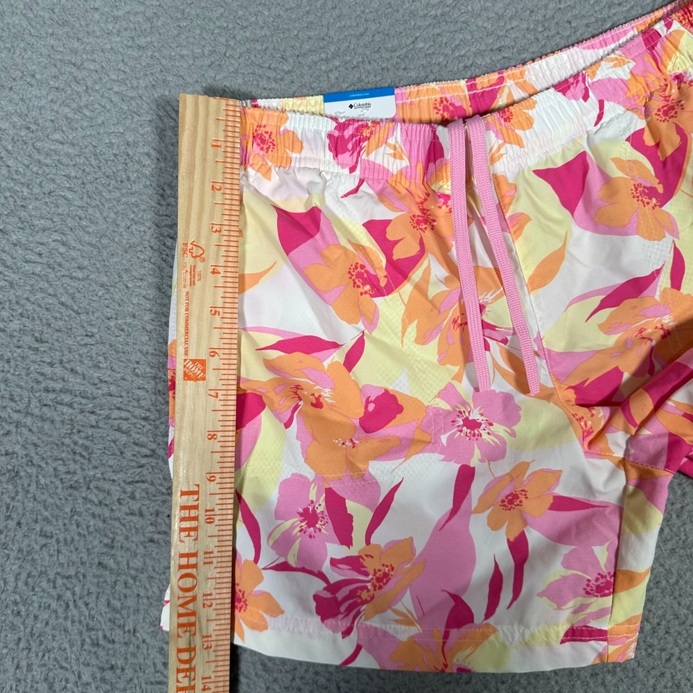 Columbia Shorts Womens Small Pink Orange Floral Sandy River Outdoor 5" New - Picture 5 of 10
